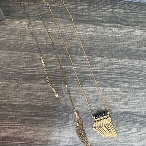 Black and gold long necklaces
